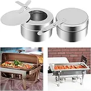FERAHI 2 Pcs Chafing Fuel Holders, Stainless Steel Chafing Fuel Holder, Burners for Food Warmer with Safety Cover for Parties Buffet