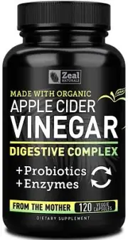 Organic Apple Cider Vinegar Capsules + Digestive Enzymes & Probiotics 1500mg ...