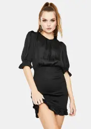 [Bailey Rose] Silky Ruched Mini Dress