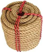 Twine Thick Rope 14mm Natural Hemp Ropes ， 4 Strand Super Strong War ， Decking Jute Rope ， Manila Rope ， Garden Decoration， Hammock， Crafts,Gardening,Docks(14MM 50M)