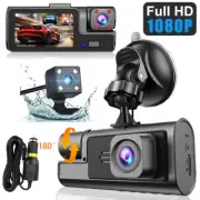 1080P WIFI Dual Lens Car DVR Dash Cam Front/Rear/Inside Camera Video Recorder US