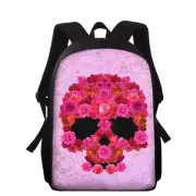 Skull Of Roses Backpack Boy Girl Schoolbag Shoulder Satchel Bookbags School Bag