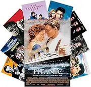 AKBOK 9 Pieces Vintage Movie Posters Retro Classic 80s 90s Film Art Prints for Theater Dorm Room Man Cave Decor 8×12 Inches Unframed White