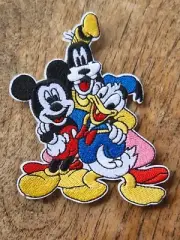 Donald Duck Goofy Mickey Mouse Trio Classic Disney Iron On Embroidery Patch