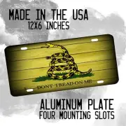 Gadsden Flag Don't Tread On Me Rattlesnake Patriotic Aluminum License Plate