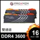 博德斯曼PROXMEM KERBEROS 地獄犬RGB系列DDR4 3600/CL18 16GB(雙通8GBx2) RGB桌上型超頻記憶體