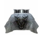 Grey Concrete Scary Dragon Coverlet