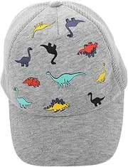 [Ipetboom] Dinosaur Print Sun Hat Adjustable Outdoor Baseball Cap for Breathable Mesh Design for Comfort Stylish and Fun Sun Protection for Ages Grey
