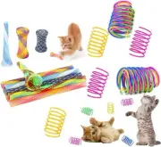 Plastic Colorful Cat Spring Toys,22PCS Interactive Cat Toy Cat Coils Spring Pet
