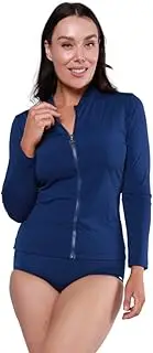 Womens Long Sleeve Rash Vest Ladies Wet Shirt Rash Guard Swim Top