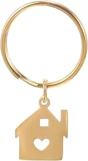 [BESTYASH] House Keychain Custom Keychain Round Keychain Decoration Keychain Pendant Wallet House Warming Key Chain Key Hanger for Entryway Key Hangers Photo Keychain Stainless Steel Silver