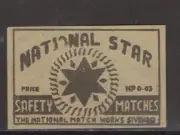 MATCHBOX LABELS INDIA- National Star , National- **