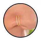 Gold Spiral Nose Ring Hoop - Handmade 14K Gold Double Spiral Nose Piercing - Thi