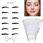 12PCS Eyebrow Shaping Tool Kits Eyebrow Stencils With Elastic Fixing Strap MGR