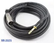 25 ft Premium XLR Male to 1/4 inch TRS Male Audio Cable