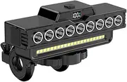 AZURAOKEY Super Bright 9LED Horizontal Bike Lights, 1600 Lumen 4000mAh Rechargeable Bicycle Lights Accessories, 3 Modes Front Bike Light IP65 Waterproof, Suitable for Riding Mountain Night