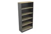 Xavier 5-Tier High Bookcase Display Cabinet W/ Adjustable Shelf - Oak & Ironstone