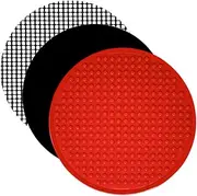 Air Fryer Silicone Liner Set of 3 Compatible with Instant Pot 8 QT Duo Crisp, Ninja Foodi + More, Air Fryer Pressure Cooker Accessories Parchment Paper Sheet Replacement Reusable Mats 9.4 inch Round