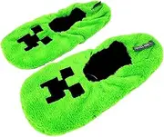 [Javoli] Minecraft Kids Fleece Slippers Green Size 1-2, green, 33/34 EU