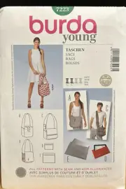 Burda Young Sewing Pattern 7223 Unisex Bag Shoulder Bags with Flap Laptop Cover
