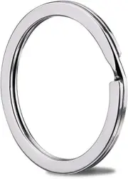 Key Rings - 1.25" (32mm) 50Pcs Flat Split Keychain Bulk Heavy Large, Silver