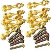 [SHOWERORO] 10pcs Zinc Alloy Gallery Post End Cap Glass Cabinet Railing Post Cap Spindles for Furniture Accents Gallery Post End Golden