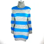 Alessandro Dell'Acqua Women's Mohair Turleneck Sweater Size 44 / US 10 Blue Grey