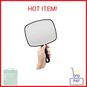 OMIRO Hand Mirror, Black Handheld Mirror with Handle, 6.6" W x 9.2" L
