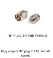 AD1077 Plug adaptor "N" plug to FME female socket.