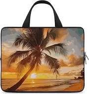 Laptop Case Sleeve Shockproof Computer Carrying Bag Tropical Beach Palm Tree Sunset Laptop Bag Tote Lightweight Notebook Case Cover Traveling Briefcase Handle Bags for Travel Business 13inch, Tropical