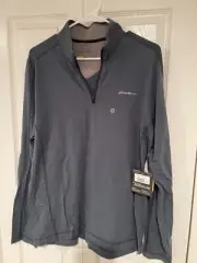 Eddie Bauer Men's Gray 1/4 Quarter Zip Pullover – Size Medium
