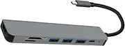 CIYODO -c USB Hub 7-in-1 Multifunction Hub for Laptop 4k Tv Connection 5gbps Speed