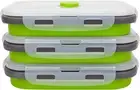 Set of 3 Collapsible Food Storage Containers with Lids, Collapsible Silicone Bow