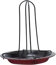 Generic Portable Vertical Chicken Roaster Rack Outdoor Barbecue Grill Thickened Non Stick Holder with Pan for Camping for Grilling Steaks Sausages and More
