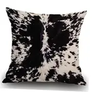 Cowhide Print Throw Pillow Cover Black & White Cow Spots Pattern Printed
