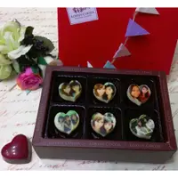 在飛比找蝦皮購物優惠-【幸福可可】照片巧克力禮盒-6入 客製化巧克力 心型影像巧克