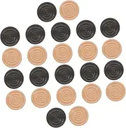 Milisten 24pcs Wooden Chess Pieces Round Threaded Design for Easy Handling Compatible with Checkers Portable Game Accessories for Board Game Enthusiasts