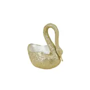 Maitland Smith Swan Bowl - Polished Finished Brass with Troca Shell Inlay Decors