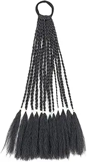Perfk Braiding Hair Extensions Twist Braids Soft as Human Hair, Styling Braiding Black Hair Braid Extension for Ponytail for Kids, 1B