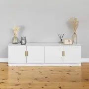 Bucharest Tv Unit- White - Hamptons - Oval Brass