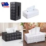 High Grade Leather Tissue Box Case Cover Holder Car Napkin Storage Paper Rack AU