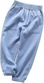 [Generic] Jeans Pants for Boys Elastic Waist Casual Summer Leisure Style Soft Fit Fashion Comfy Fashion Toddler Trousers