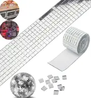 New DIY Mini Mosaic Tiles Adhesive Square Mirror Glass Wall Sticker Decor Silver