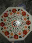 18'' Octagonal Handicraft Marble Malachite Side Coffee Table Top mosaic Inlay