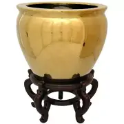 14" Solid Gold Porcelain Fishbowl