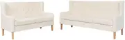 VRAXO Sofa Set 2 Pieces Fabric Cream White -58.45KG,274930
