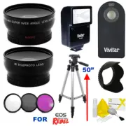 58MM WIDE ANGLE MACRO LENS + 50" TRIPOD + ZOOM LENS KIT FOR CANON XT XTI XS XSI