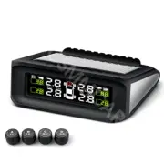 Solar Wireless TPMS LCD Car Tire Pressure Monitoring System W/4 External Sensors (for: Renault)