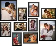 10 Pack Picture Frame Collage Wall Decor,Gallery Frame Set, Multi Sizes Including 2pcs 8x10,4pcs 5x7,4pcs 4x6,for Wall Hanging or Tabletop Display (Black)