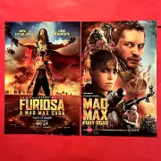 (4) official MAD MAX promo posters - FURIOSA (2024) and FURY ROAD (2014) - NEW